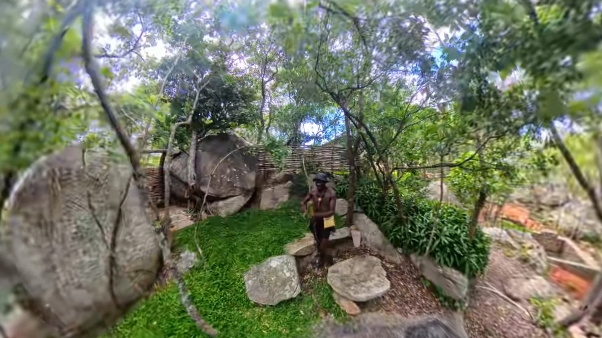 The hand-built garden and picnic area at paMusha